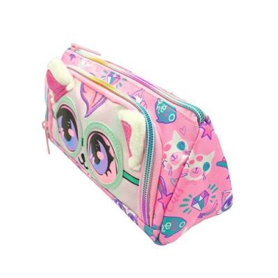 Dream Vest Gözlüklü Kedi İpli Önü Kabartmalı Çift Gözlü Kalem Kutu U2099 - 2