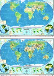 Dünya Fiziki Haritası Yazılabilir Silinebilir - Ankara Yayıncılık
