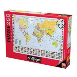 Anatolian Puzzle 260 Parça Dünya Haritası - Anatolian