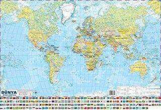Dünya Siyasi - Fiziki Haritası 50x35