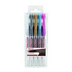 Edding 2185 Jel Roller 5Li Set Karışık Metalik-Beyaz - Edding