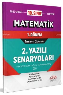 Editör Yayınevi 10. Sınıf Matematik 1. Dönem Ortak Sınavı 2. Yazılı Senaryoları Tamamı Çözümlü - 1