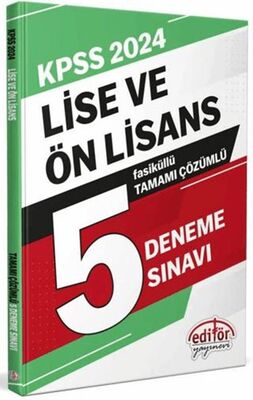 Editör Yayınevi 2024 KPSS Lise ve Ön Lisans Tamamı Çözümlü 5 Fasikül Deneme Sınavı - 1