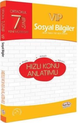 Editör Yayınevi 7. Sınıf VIP Sosyal Bilgiler Hızlı Konu Anlatımı - 1
