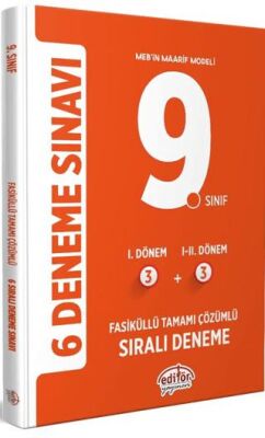 Editör Yayınevi 9. Sınıf 3+3 Fasiküllü Tamamı Çözümlü 6 Deneme Sınavı - 1