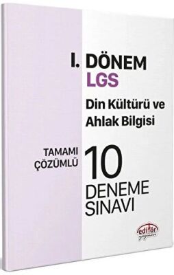 Editör Yayınevi Editör Yayınları 8. Sınıf LGS Din Kültürü ve Ahlak Bilgisi 1. Dönem 10 Deneme - 1