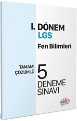 Editör Yayınevi Editör Yayınları 8. Sınıf LGS Fen Bilimleri 1. Dönem 5 Deneme - Editör Yayınevi