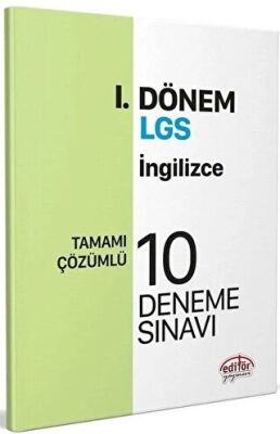 Editör Yayınevi Editör Yayınları 8. Sınıf LGS İngilizce 1. Dönem 10 Deneme - 1