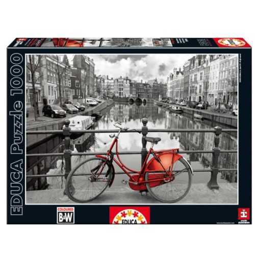 Educa Puzzle - 1000 Parça - Amsterdam The Netherlands - Coloured Black & White