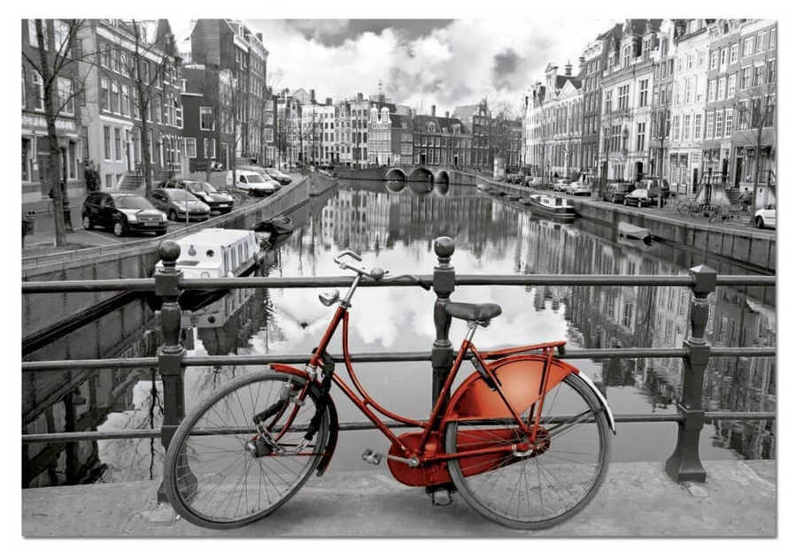 Educa Puzzle - 1000 Parça - Amsterdam The Netherlands - Coloured Black & White