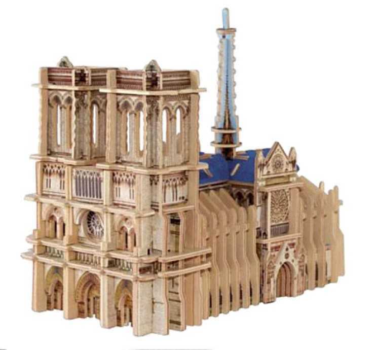 Educa Puzzle - 148 Parça Ahşap Maket - Notre Dame De Paris 3D Monument