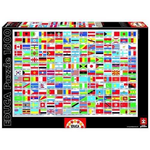 Educa Puzzle - 1500 Parça - Flags Of The World
