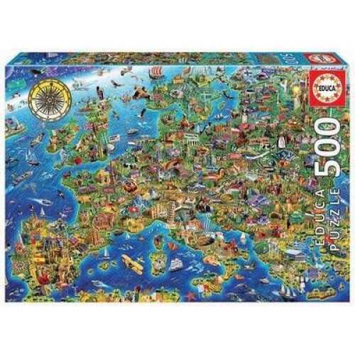 Educa Puzzle - Crazy European Map 500 Parça