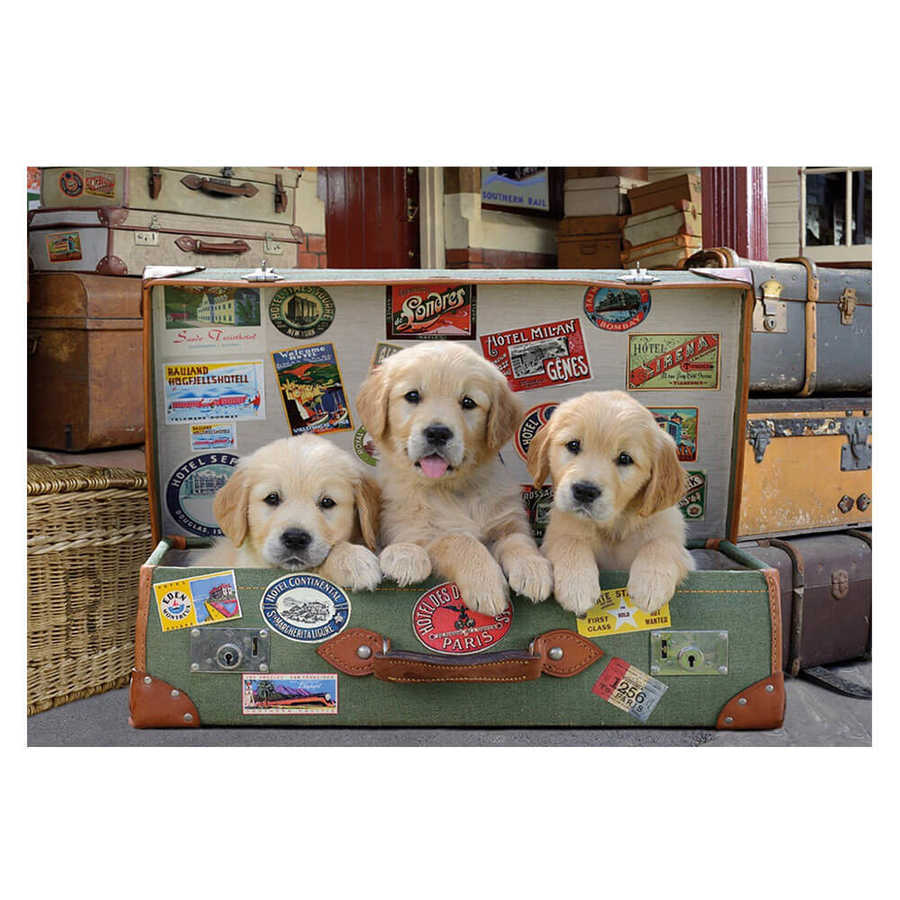 Educa Puzzle - 500 Parça - Puppies in The Luggage
