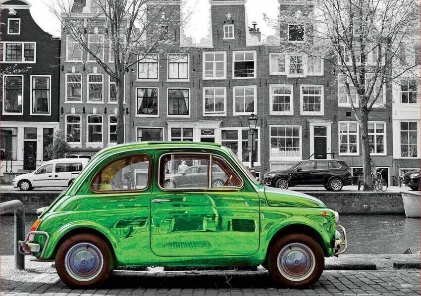 Educa Puzzle Car In Amsterdam Coloured B-W 1000 Parça