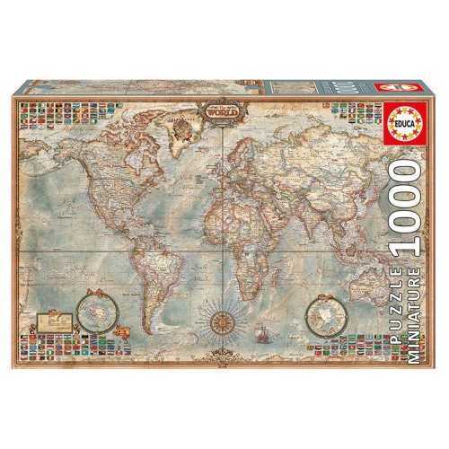 Educa Puzzle Political Map Of The World Minyatür 1000 Parça