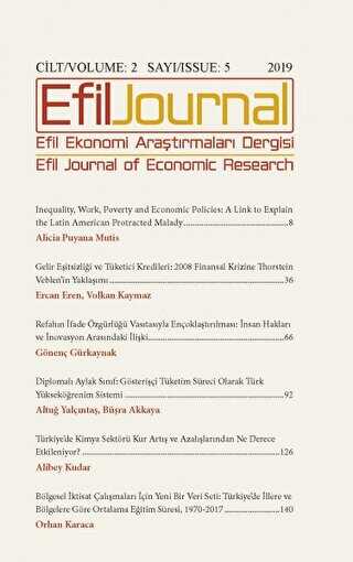 Efil Ekonomi Araştırmaları Dergisi Cilt: 2 Sayı: 5