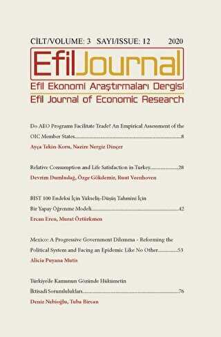 Efil Ekonomi Araştırmaları Dergisi Cilt: 3 Sayı: 12 2020