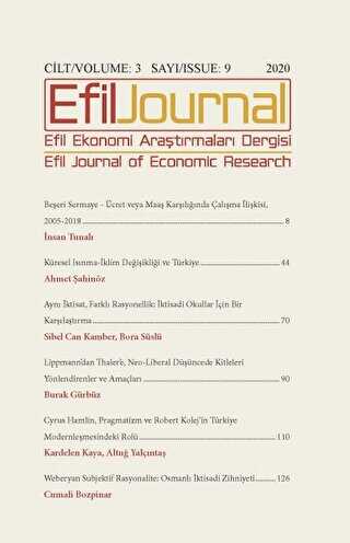 Efil Ekonomi Araştırmaları Dergisi Cilt: 3 Sayı: 9 2020