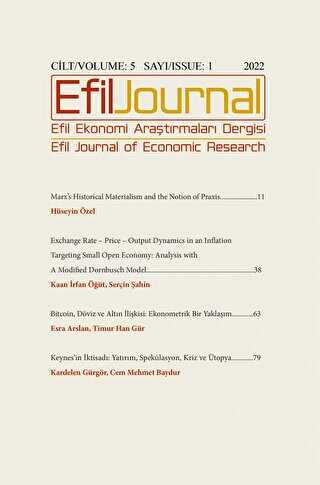 Efil Ekonomi Araştırmaları Dergisi Cilt: 5 Sayı: 1