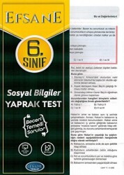 6. Sınıf Sosyal Bilgiler Yaprak Test - Efsane Yayınları