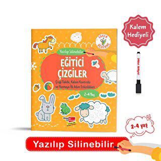 2- 4 Yaş Yaz Sil Eğitici Çizgiler Etkinlik Kitabı kapağı