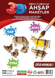 Eğitici ve Eğlenceli Ahşap Maketler - Çiftlik Hayvanları - 2 Ahşap Maket - Halk Kitabevi