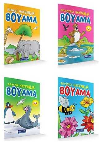 Eğlenceli Hayvanlar Boyama 4 kitap - Mavi Göl Yayınları