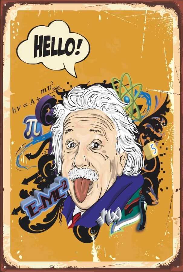 Einstein Retro Vintage Ahşap Poster