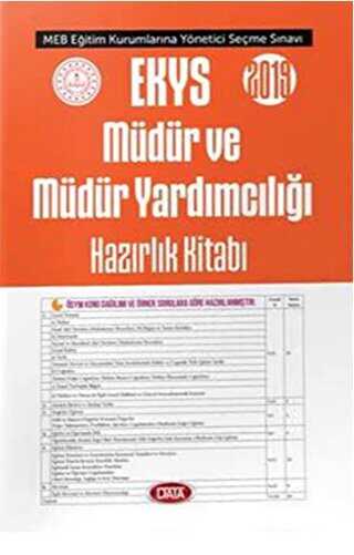 Data Yayınları EKYS 2019 Müdür ve Müdür Yardımcılığı Hazırlık Kitabı