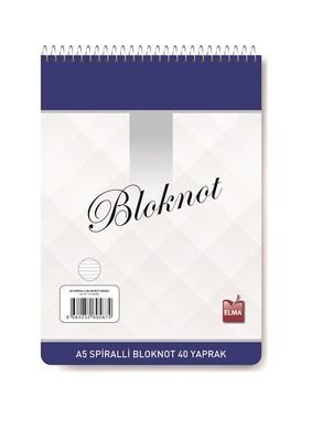 Elma Kırtasiye A5 Spiralli Bloknot 40 Yaprak 70 Gr. Çizgili - 1