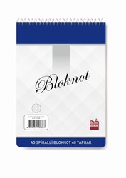 Elma Kırtasiye A5 Spiralli Bloknot 40 Yaprak 70 Gr. Kareli - Elma Kırtasiye