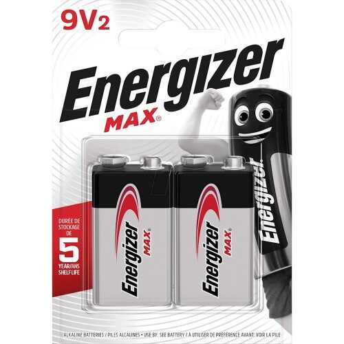 Energizer Max Alkaline 9 Volt Pil 2li 9V-6LR61