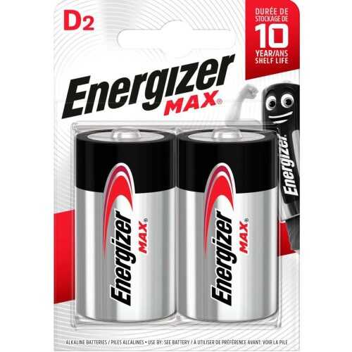 Energizer Max Alkaline D2 Pil 2li