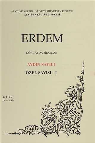 Erdem Atatürk Kültür Merkezi Dergisi Sayı: 25 Mayıs 1996 Özel Sayısı - 1 Cilt 9 