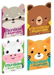 Etkinlikler ve Boyamalar + Yapıştırmalar Seti Rakuncuk-Ayıcık-İnekçik-Kedicik - Beta Kids