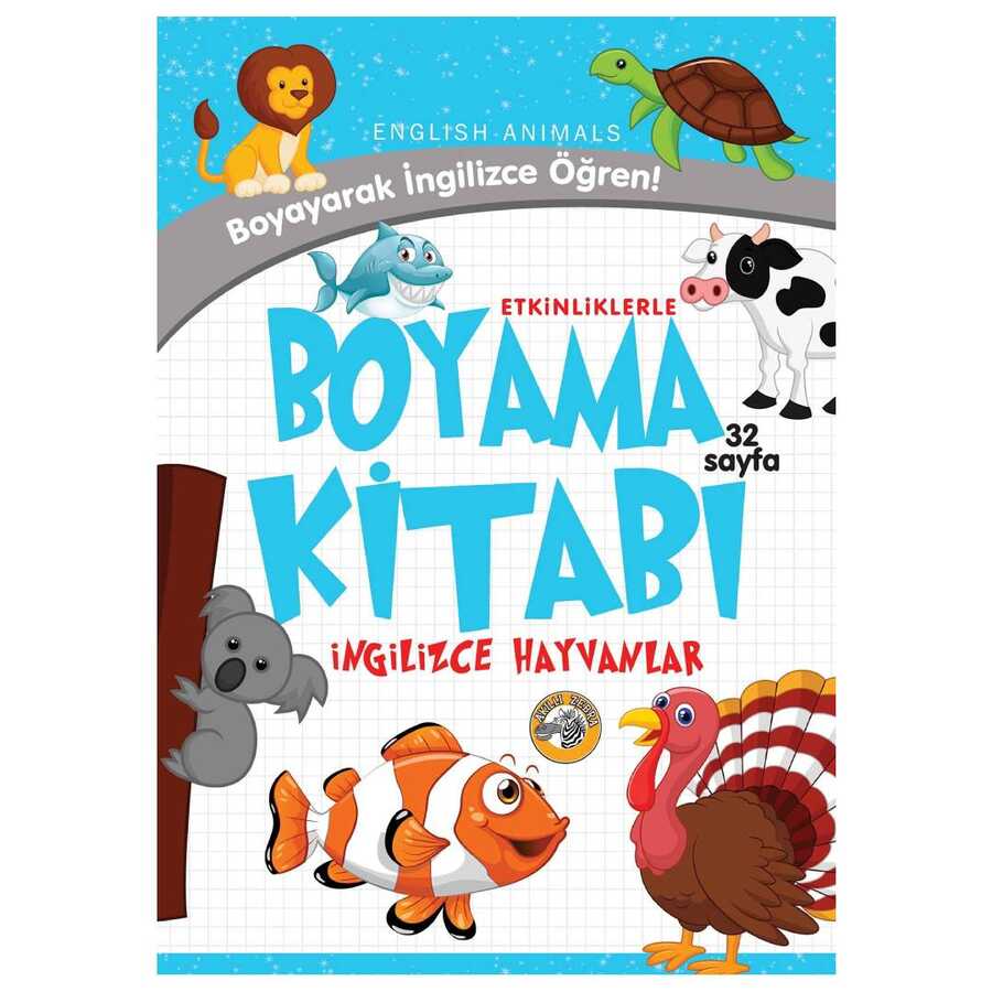 Etkinliklerle Boyama Kitabı İngilizce Hayvanlar - Akıllı Zebra