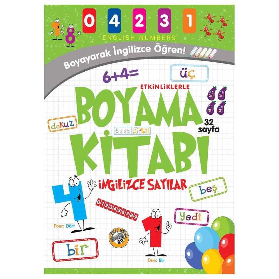 Etkinliklerle Boyama Kitabı İngilizce Sayılar - Akıllı Zebra