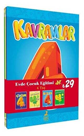Evde Çocuk Eğitimi Seti 4 Yaş 4 Kitap Takım - Ren Çocuk