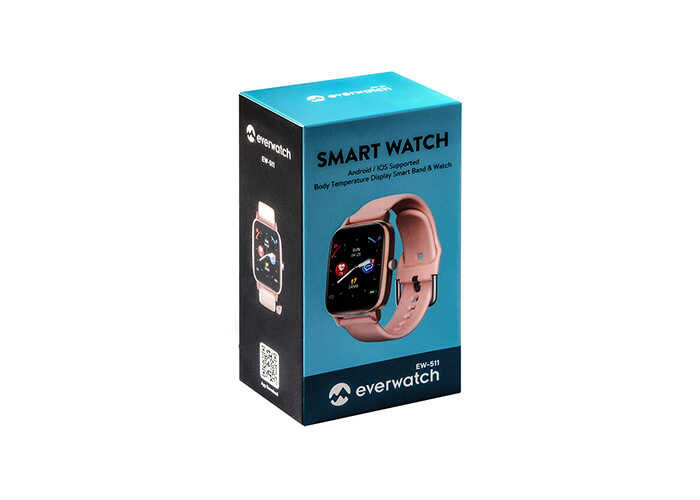 Everest EverWatch EW-511Android-IOS SmartWatch Vücut IsıGöstergeli PembeAkıllı Saat
