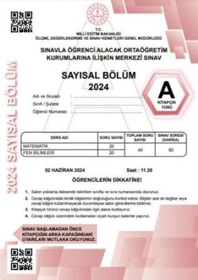 Evrensel İletişim Yayınları LGS Tıpkıbasım Sayısal Bölüm A Kitapçık Türü - 1