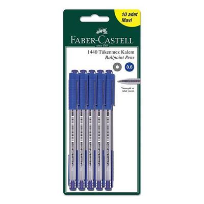 Faber Castell 1440 Mavi Tükenmez Kalem 10Lu Blister