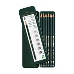 Faber-Castell 9000 Grafit Kalemi 6Lı Metal Kutu - Faber-Castell