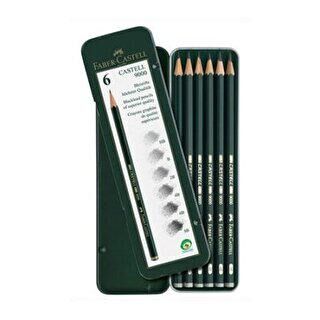 Faber-Castell 9000 Grafit Kalemi 6Lı Metal Kutu - 1