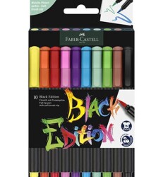 Faber-Castell Black Edition Keçeli Kalem Fırça Uç 10Lu - Faber-Castell