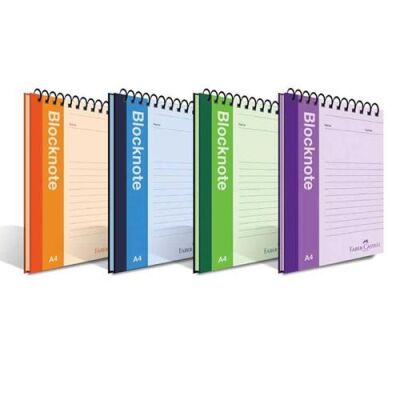 Faber-Castell Bloknot Canlı Renk A4 80 Yaprak Çizgisiz Asorti - 1