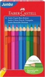 Faber-Castell 12 Renk Jumbo Üçgen Kuru Boya - Faber-Castell