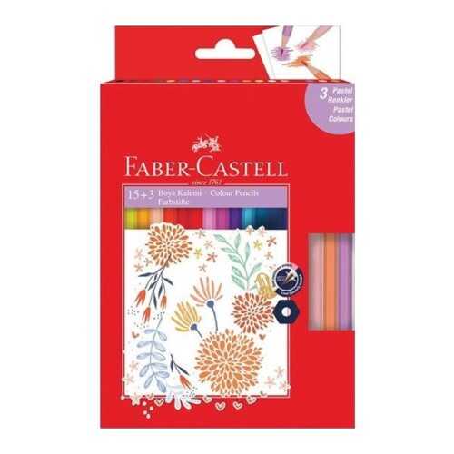 Faber-Castell Kuru Boya Kalemi 15+3 Pastel Renk