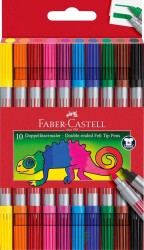 Faber-Castell Çift Uçlu Keçeli Kalem 10 Renk - Faber-Castell