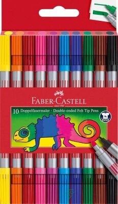 Faber-Castell Çift Uçlu Keçeli Kalem 10 Renk - 1